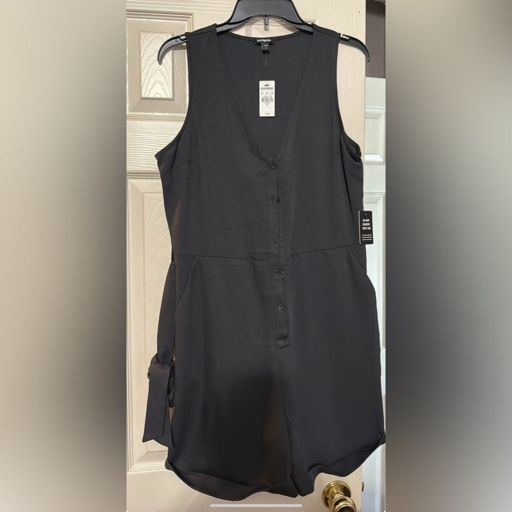 Express Black Sleeveless Romper
